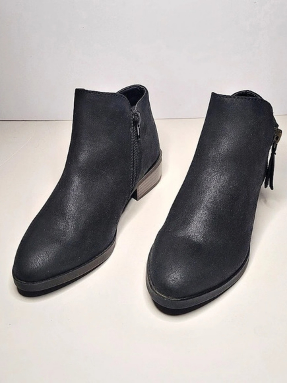 Fergalicious by Fergie Black Faux Suede Ankle Booties Black US 6.5M